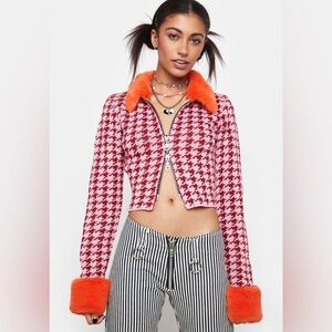 Pink and Orange cropped Jacket